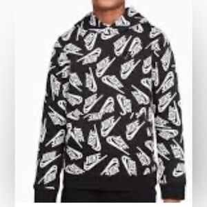 Nike Essential All Over Print black/white Hoodie Pullover size large